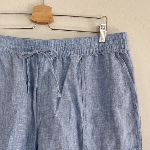 Women's Lands End High-Rise Pull-On Drawstring Linen Wide-Leg Cropped Pants XL - Picture 6 of 10